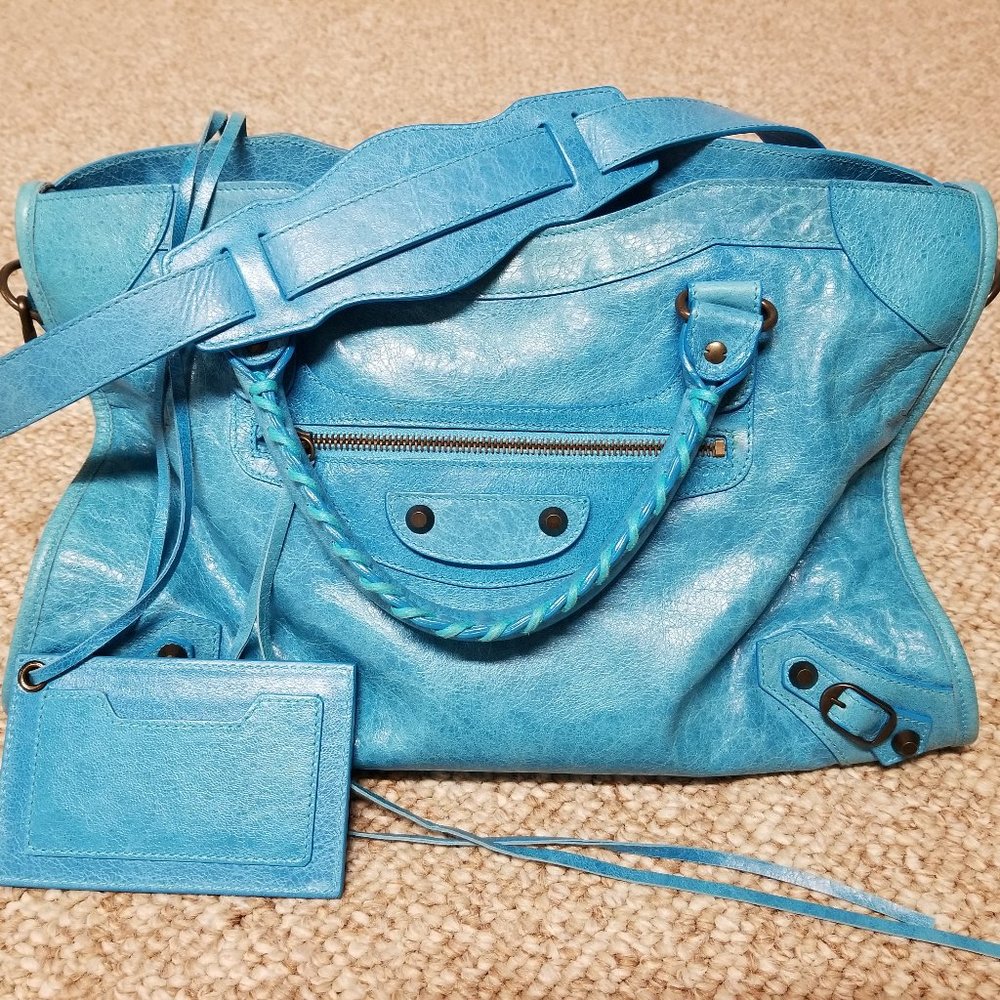 XX SOLD XX Balenciaga Classic City Bag Turquoise